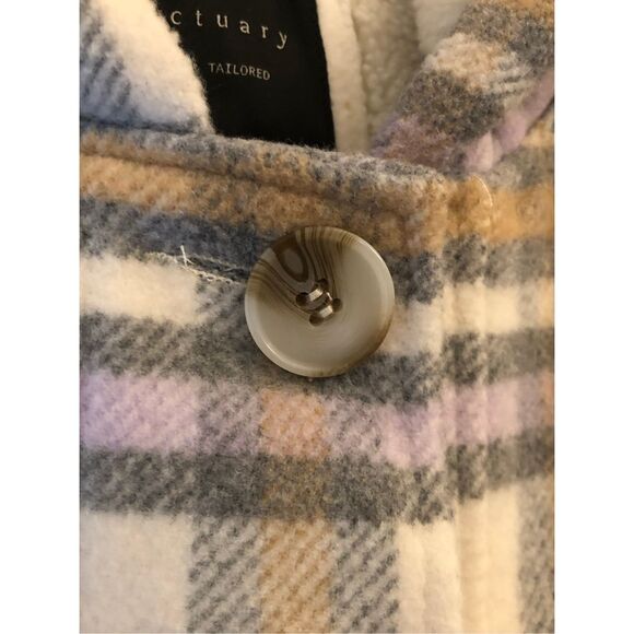 Sanctuary Plaid Sherpa quilted Sherpa shacket coat oversized small - Picture 8 of 12